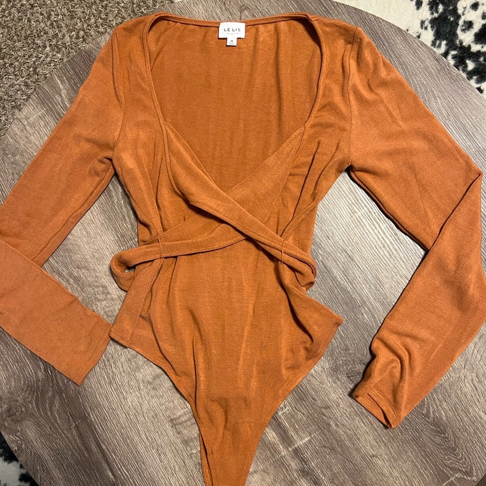 Rust tie back bodysuit